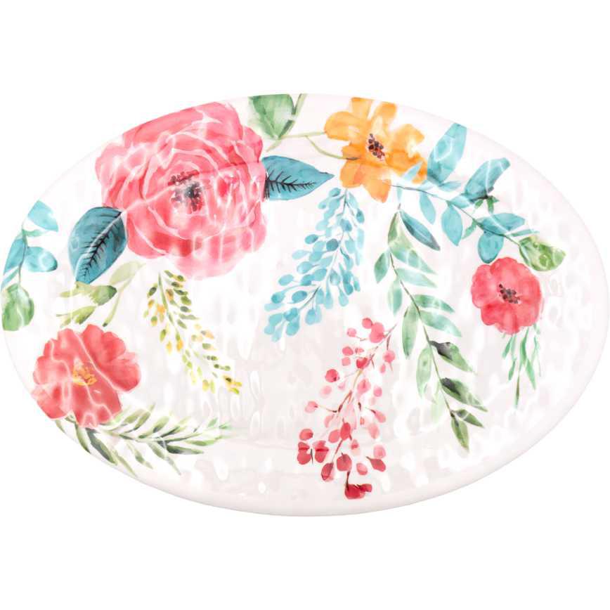 Oval Serving Tray Floral 20" - Image 2